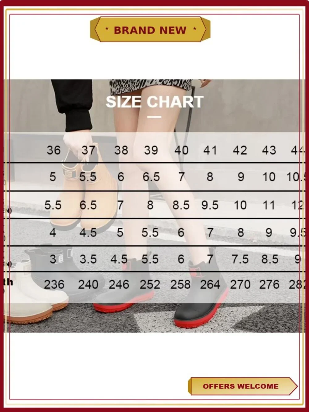 Waterproof Rubber Chelsea Rain Boots Men Women Unisex